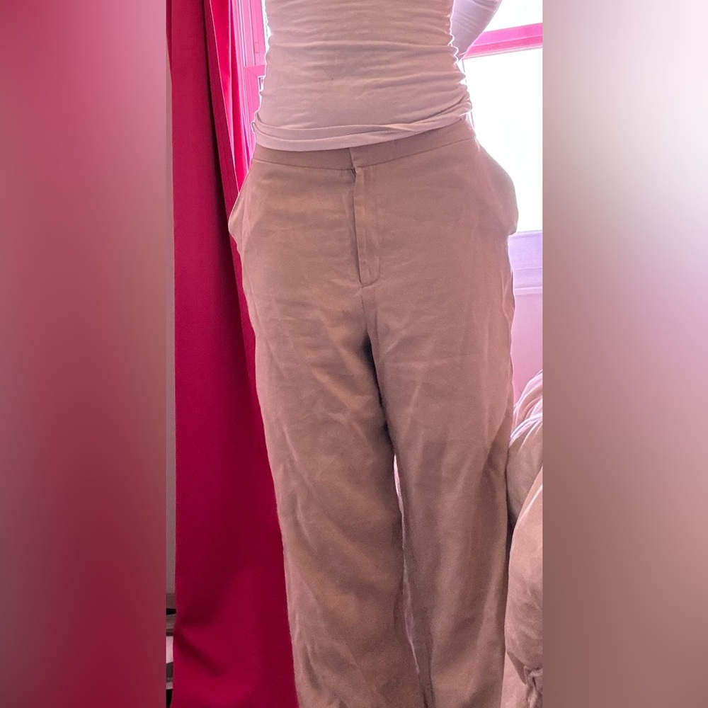 Wide Leg Beige Pants
